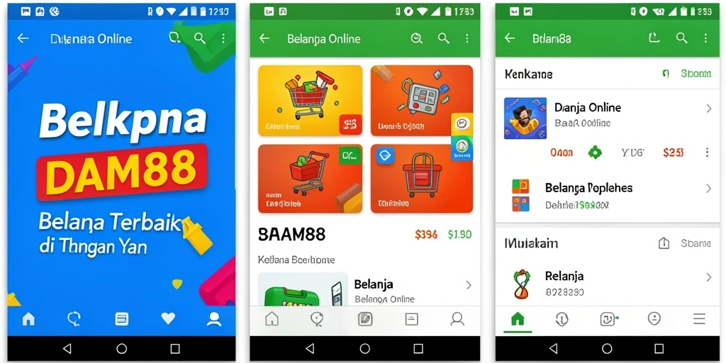 Screenshot utama DAM88 menampilkan antarmuka aplikasi Belanja Online yang elegan.