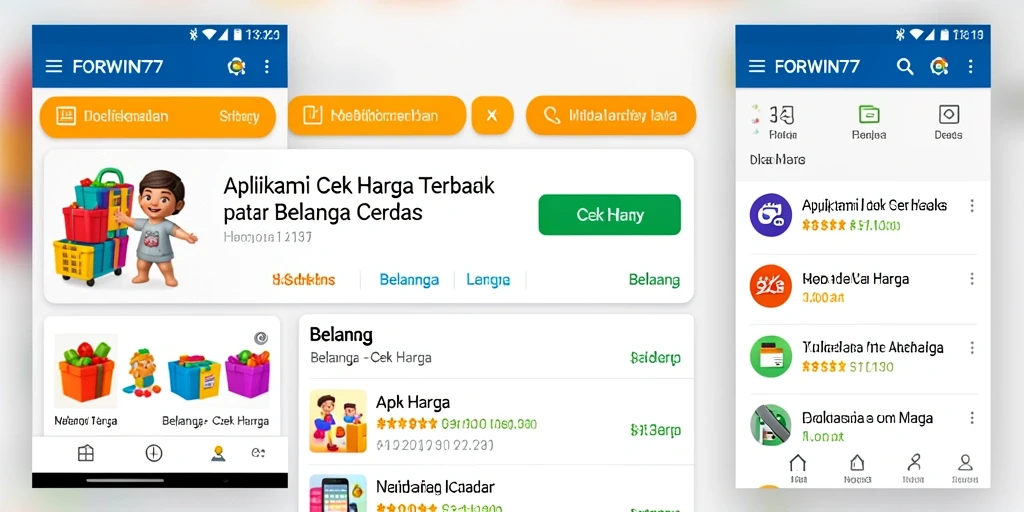 Tampilan antarmuka pengguna FORWIN77 untuk cek harga produk