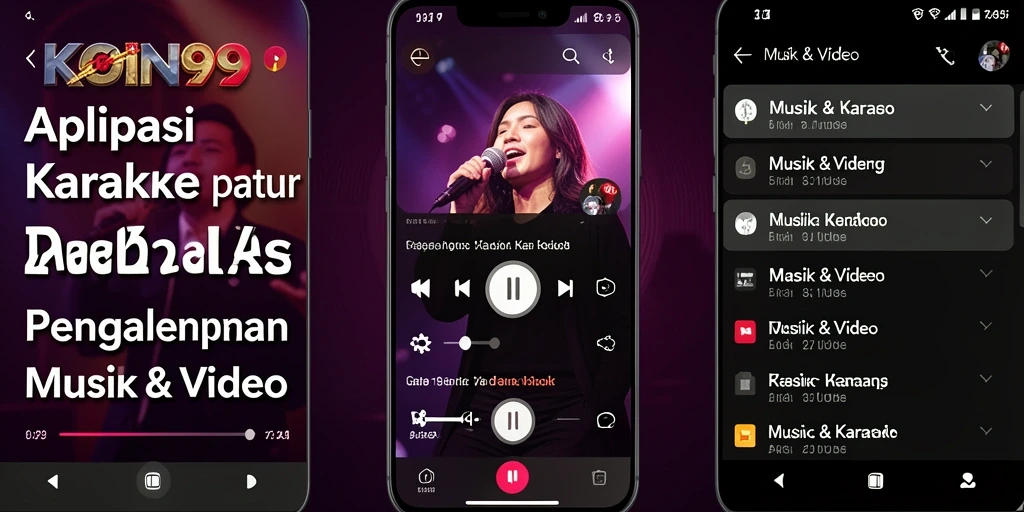 Tampilan antarmuka KOIN99 yang menarik untuk pengalaman karaoke yang menyenangkan.
