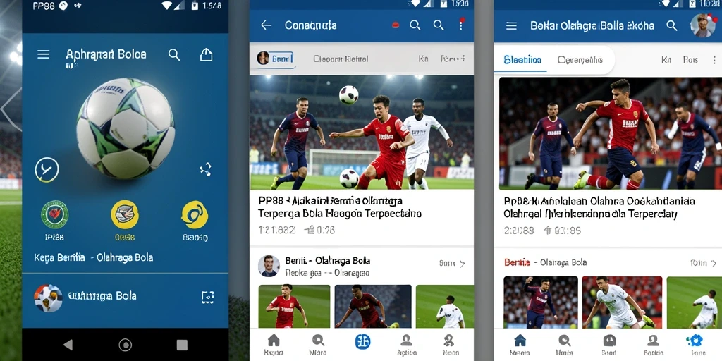 Screenshot antarmuka utama PP88 menampilkan berita olahraga bola terkini.