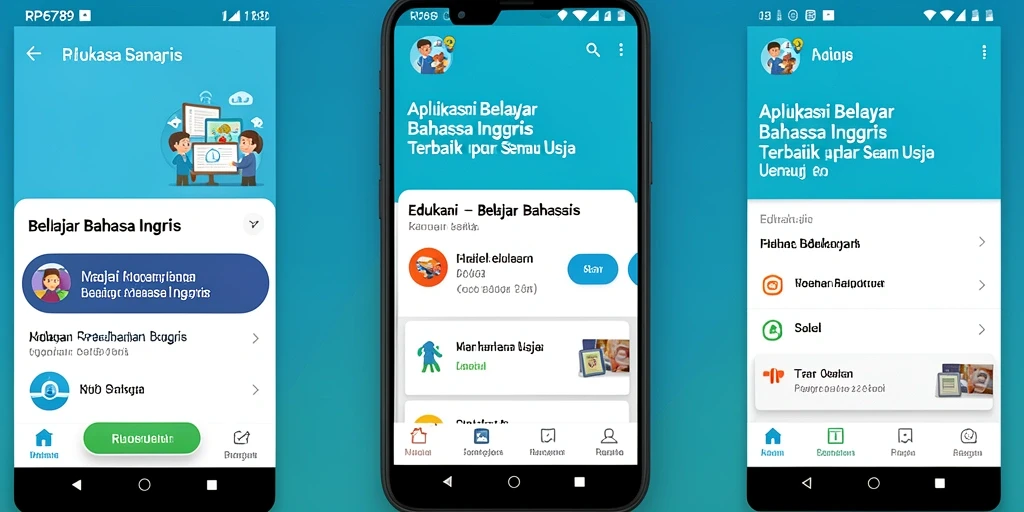 Tampilan antarmuka RP6789 untuk belajar Bahasa Inggris yang interaktif.